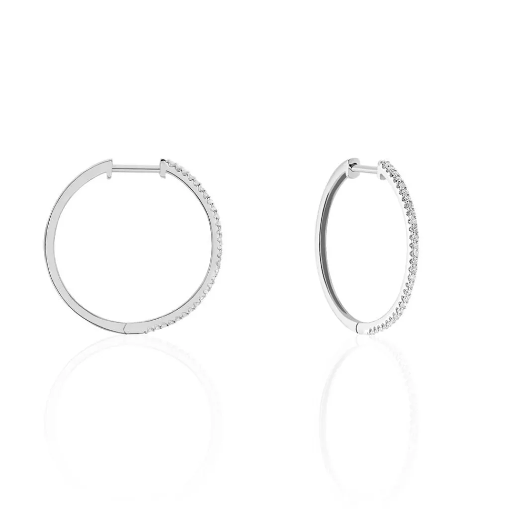 Histoire d'Or Créoles Aryanna Rondes or blanc diamant Discount