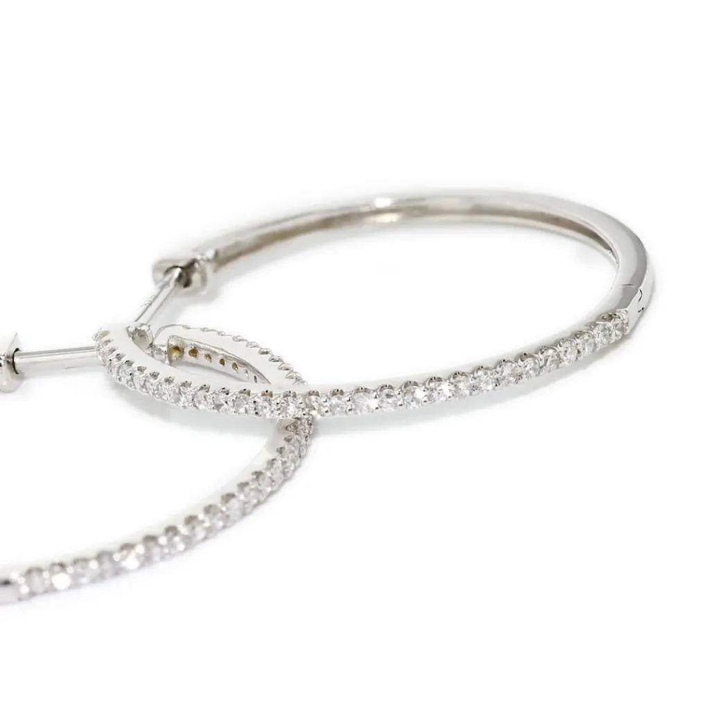 Histoire d'Or Créoles Aryanna Rondes or blanc diamant Discount