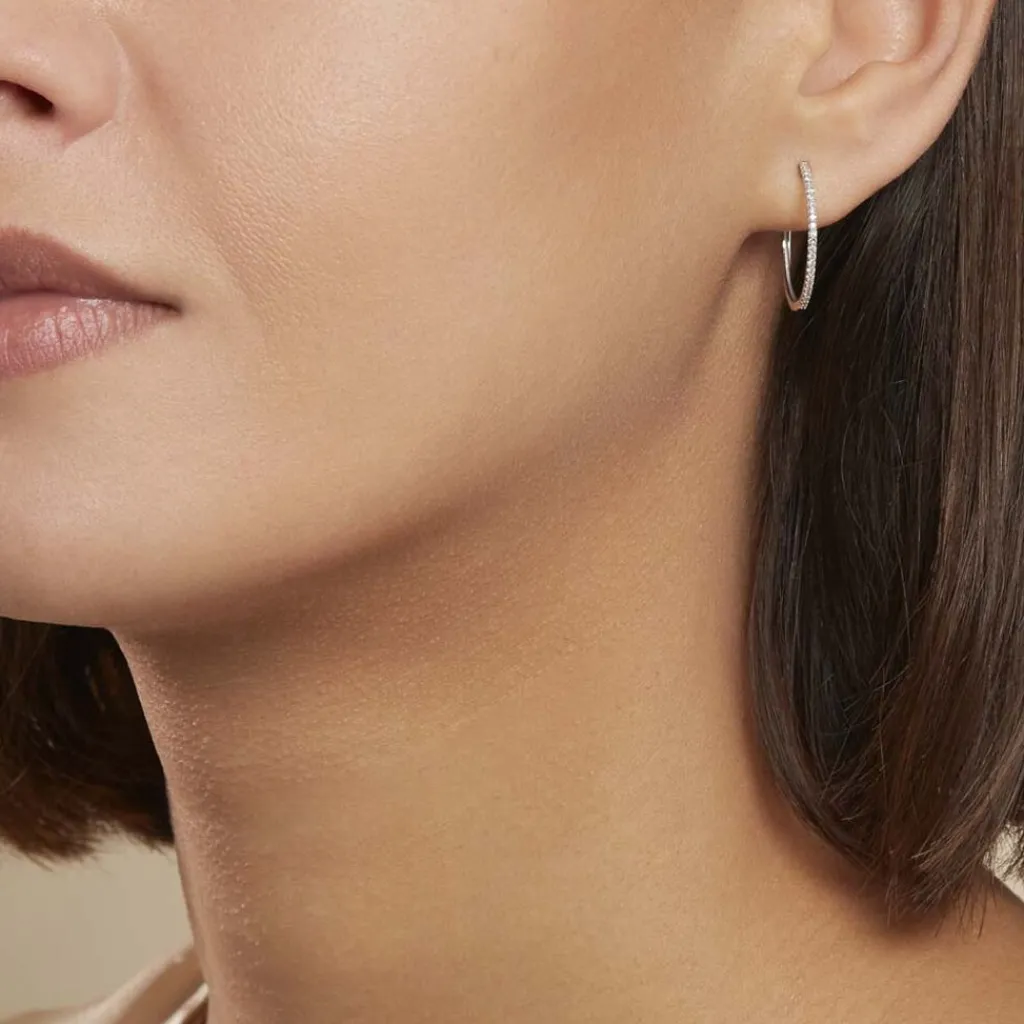 Histoire d'Or Créoles Aryanna Rondes or blanc diamant Discount