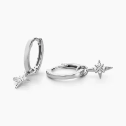 Histoire d'Or Créoles Astre Precieux Argent Blanc Oxyde De Zirconium Outlet