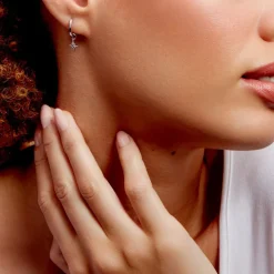 Histoire d'Or Créoles Astre Precieux Argent Blanc Oxyde De Zirconium Outlet