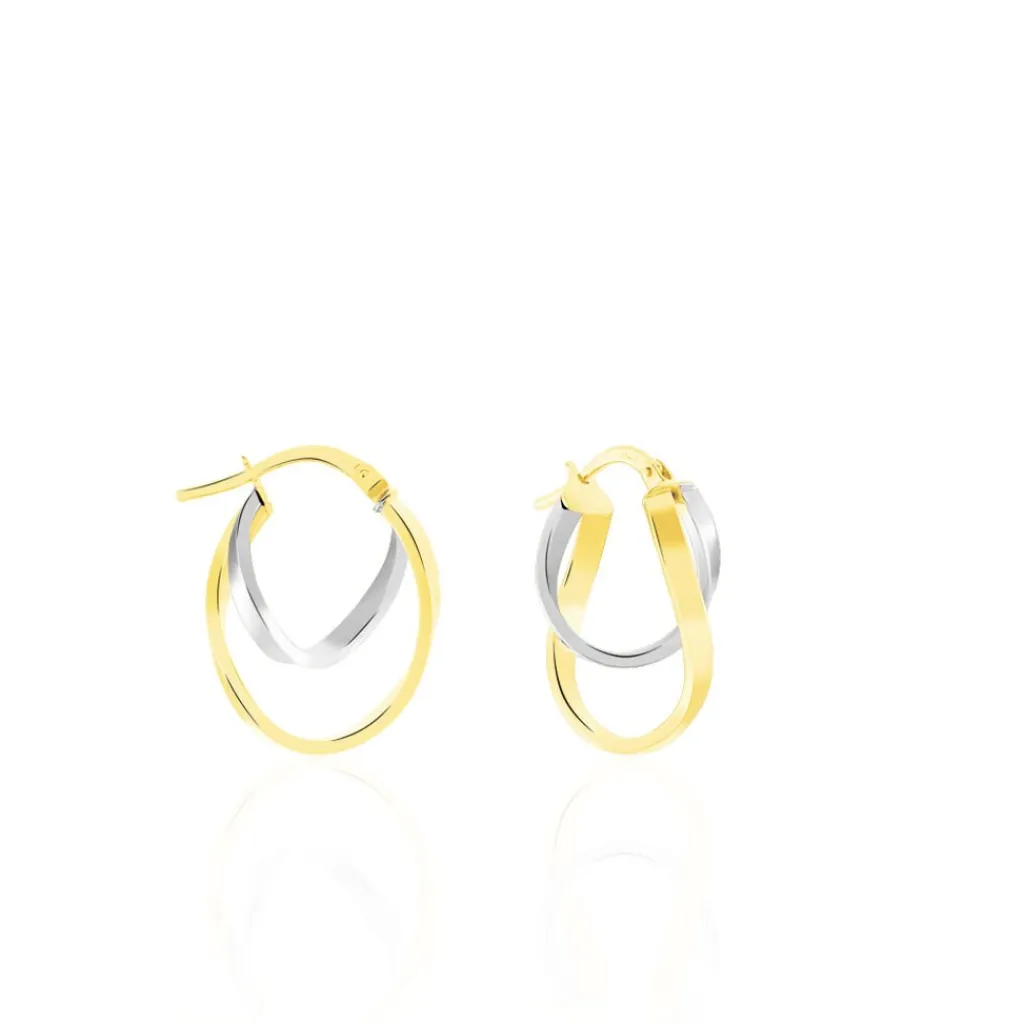 Histoire d'Or Créoles Aubrey Or Bicolore Clearance