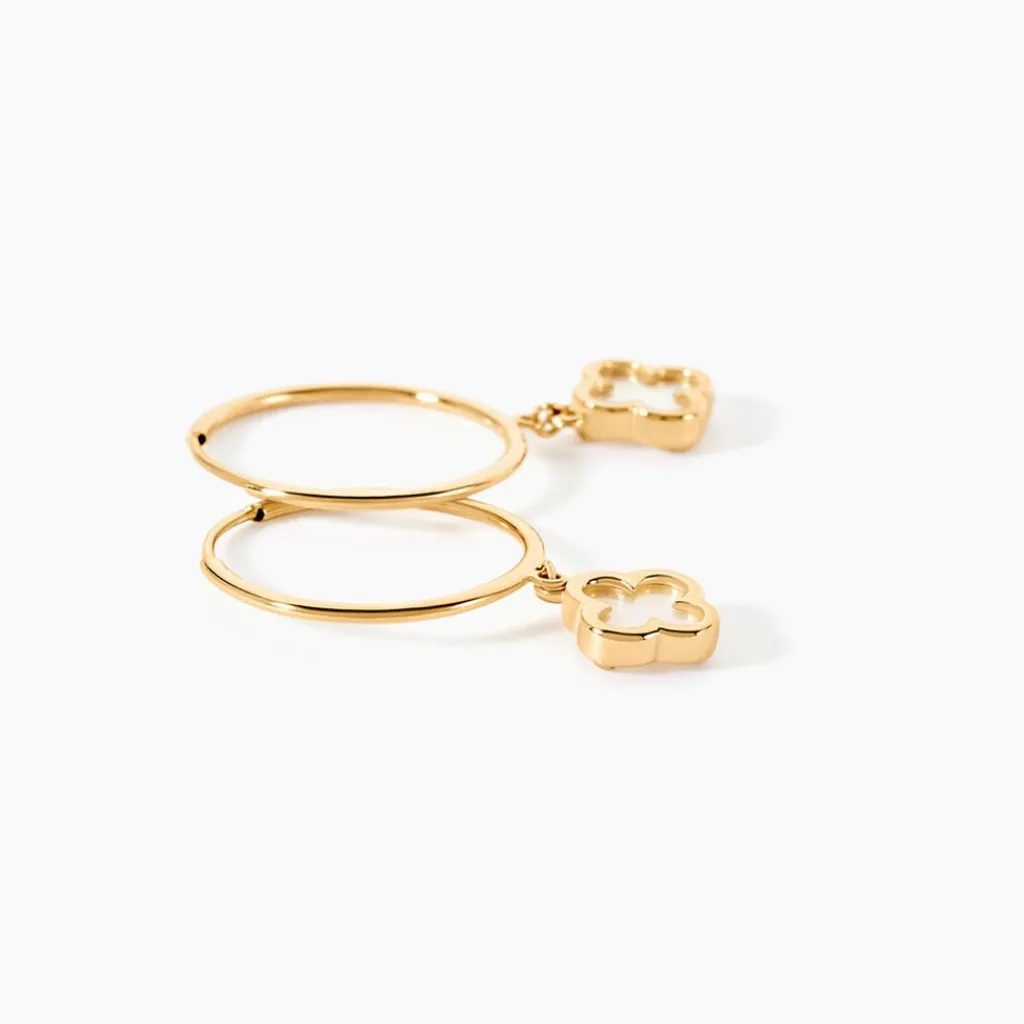 Histoire d'Or Créoles Bahman Or Jaune Nacre Discount