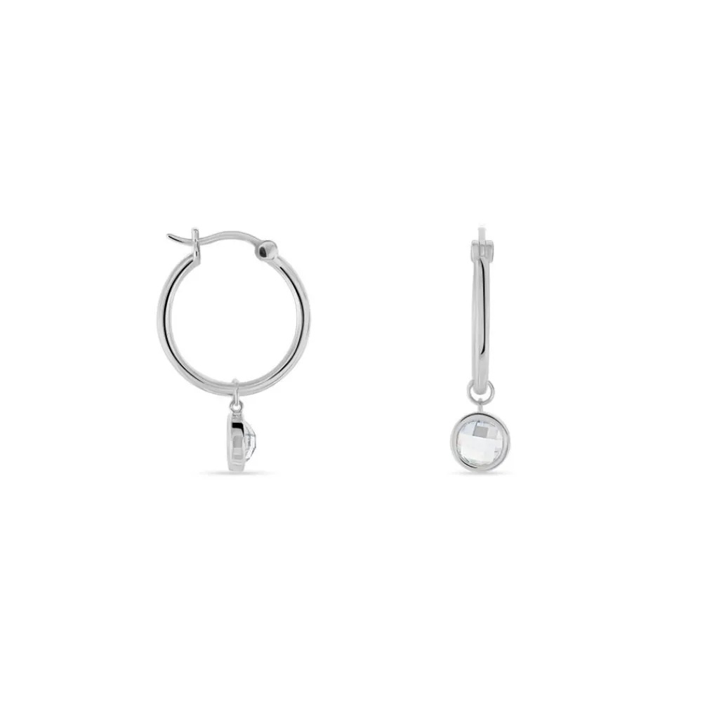 Histoire d'Or Créoles Bastiano Rondes Argent Blanc Oxyde De Zirconium Discount