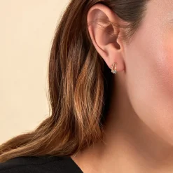 Histoire d'Or Créoles Beauté Bleutée Or Jaune Topaze Oxyde De Zirconium Clearance