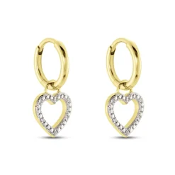 Histoire d'Or Créoles Belitana Or Jaune Diamant New