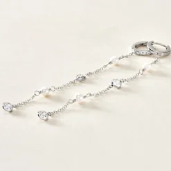 Histoire d'Or Créoles Cadogan Argent Blanc Perle De Culture Oxyde De Zirconium Outlet