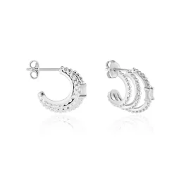 Histoire d'Or Créoles Cailin Argent Blanc Oxyde De Zirconium