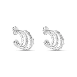 Histoire d'Or Créoles Cailin Argent Blanc Oxyde De Zirconium