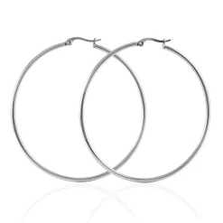 Histoire d'Or Créoles Carmela Acier Blanc Clearance