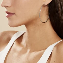 Histoire d'Or Créoles Carmela Acier Blanc Clearance