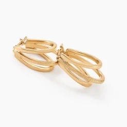 Histoire d'Or Créoles Clarette Plaqué Or Jaune Sale