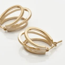 Histoire d'Or Créoles Clarette Plaqué Or Jaune Sale