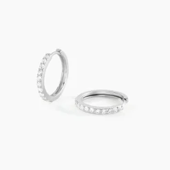 Histoire d'Or Créoles Classique Argent Blanc Jussi Oxyde De Zirconium Best