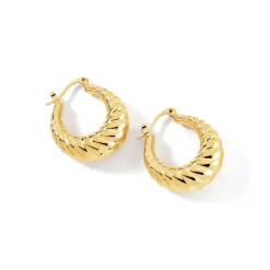 Histoire d'Or Créoles Clive Acier Doré Best