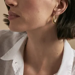 Histoire d'Or Créoles Clive Acier Doré Best