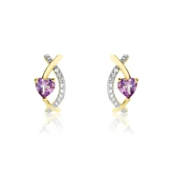 Histoire d'Or Créoles Clothilde Or Jaune Améthyste Oxyde De Zirconium or jaune améthyste violet Clearance