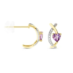 Histoire d'Or Créoles Clothilde Or Jaune Améthyste Oxyde De Zirconium or jaune améthyste violet Clearance