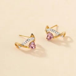 Histoire d'Or Créoles Clothilde Or Jaune Améthyste Oxyde De Zirconium or jaune améthyste violet Clearance