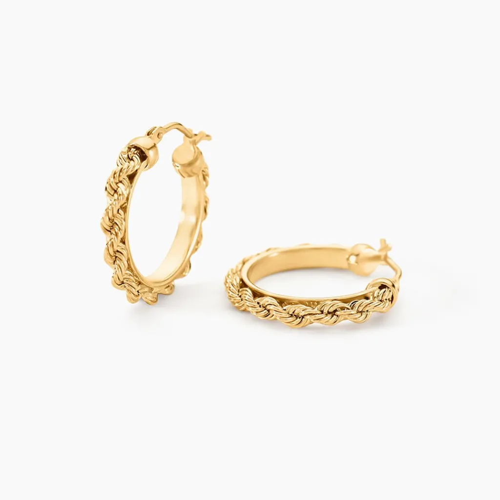 Histoire d'Or Créoles Cordeline Or Jaune New