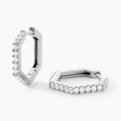 Histoire d'Or Créoles Corentine Argent Blanc Oxyde De Zirconium