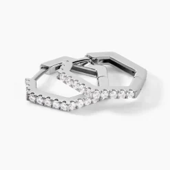 Histoire d'Or Créoles Corentine Argent Blanc Oxyde De Zirconium