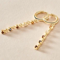 Histoire d'Or Créoles Céphée Plaqué Or Doré Oxyde De Zirconium Outlet