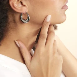 Histoire d'Or Créoles Creolia acier blanc Sale