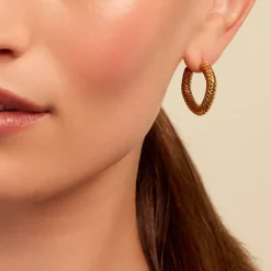 Histoire d'Or Créoles Dafnie Acier Jaune