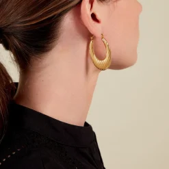 Histoire d'Or Créoles Dafnie Acier Jaune Hot