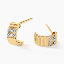 Histoire d'Or Créoles Diamantae Or Jaune Diamant Sale