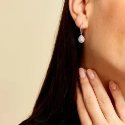 Histoire d'Or Créoles Diamina Or Blanc Diamant Sale