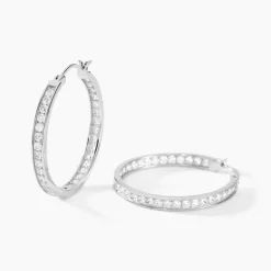 Histoire d'Or Créoles Django Argent Blanc Oxyde De Zirconium Hot