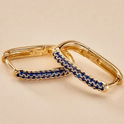 Histoire d'Or Créoles Domingo Plaqué Or Jaune Spinelle Synthétique plaqué or jaune spinelle bleu Best