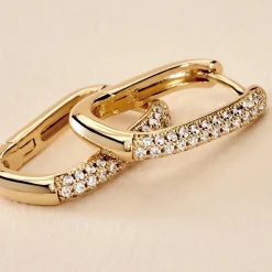 Histoire d'Or Créoles Domingo De Zirconium plaqué or jaune oxyde Discount