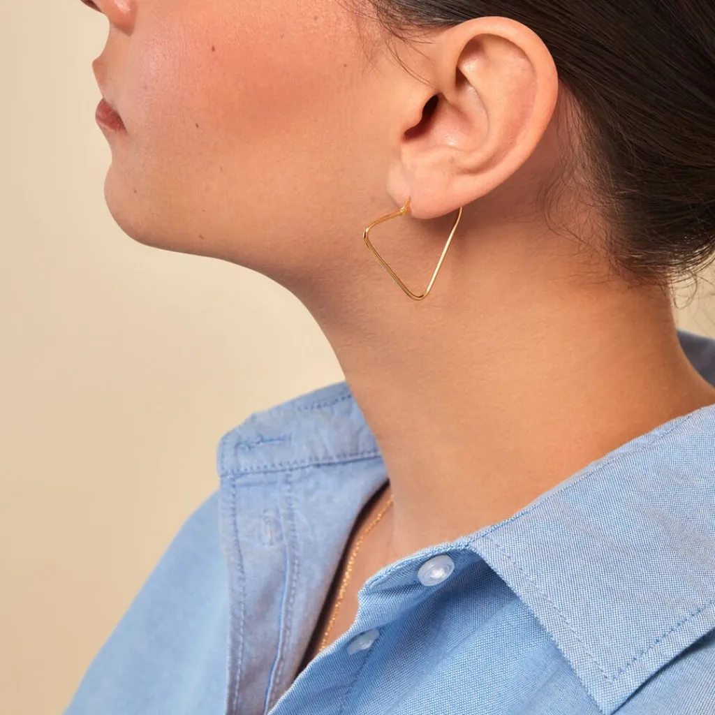 Histoire d'Or Créoles Doris Plaqué Or Jaune Discount