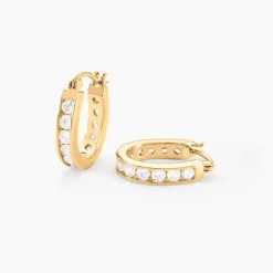 Histoire d'Or Créoles Doryne Plaqué Or Jaune Oxyde De Zirconium New