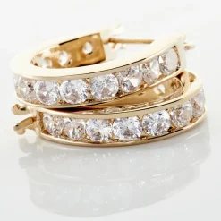 Histoire d'Or Créoles Doryne Plaqué Or Jaune Oxyde De Zirconium New