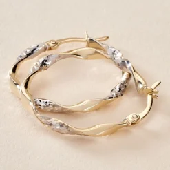 Histoire d'Or Créoles Eleanie Fil Vrille Or Bicolore Discount