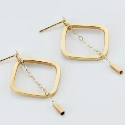 Histoire d'Or Créoles Elyette Carre Ajoure Or Jaune Discount