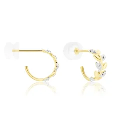 Histoire d'Or Créoles Emelyne Or Jaune Diamant New