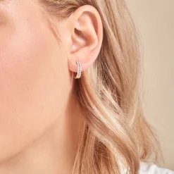 Histoire d'Or Créoles Epiphany Or Jaune Diamant Synthétique Sale