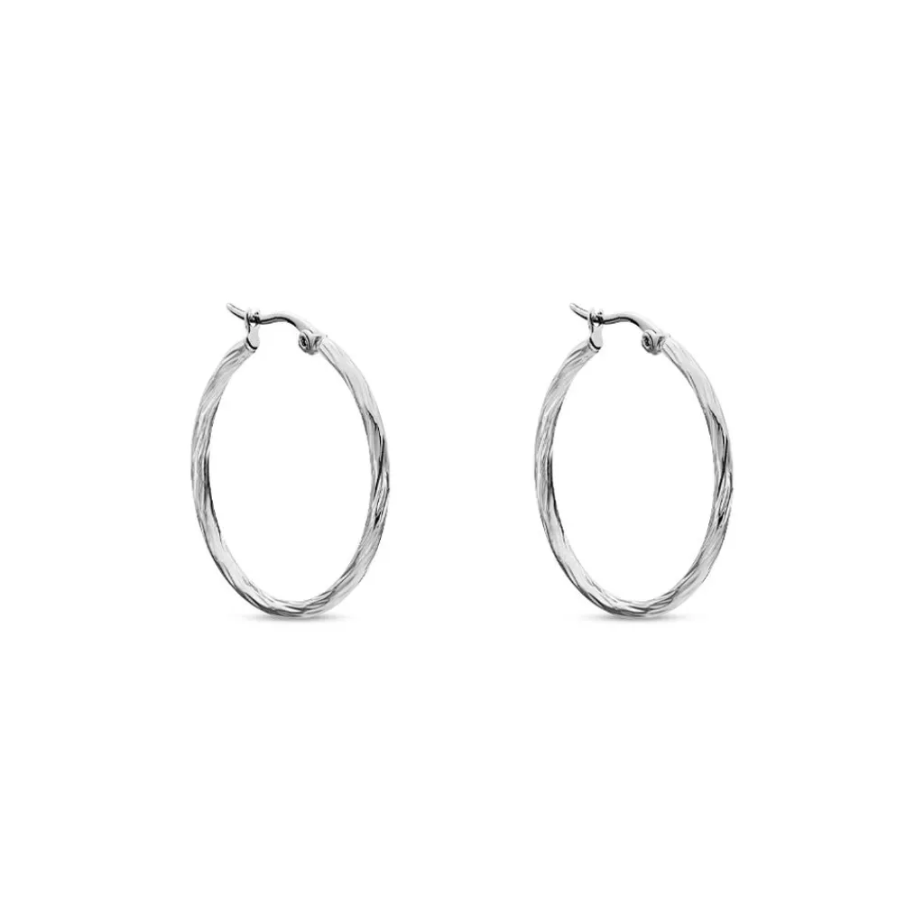 Histoire d'Or Créoles Esaias Acier Blanc Online