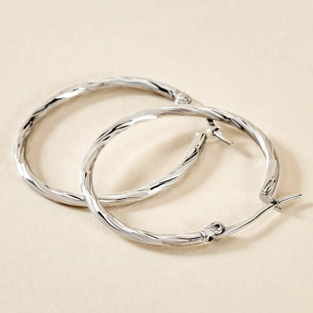 Histoire d'Or Créoles Esaias Acier Blanc Online