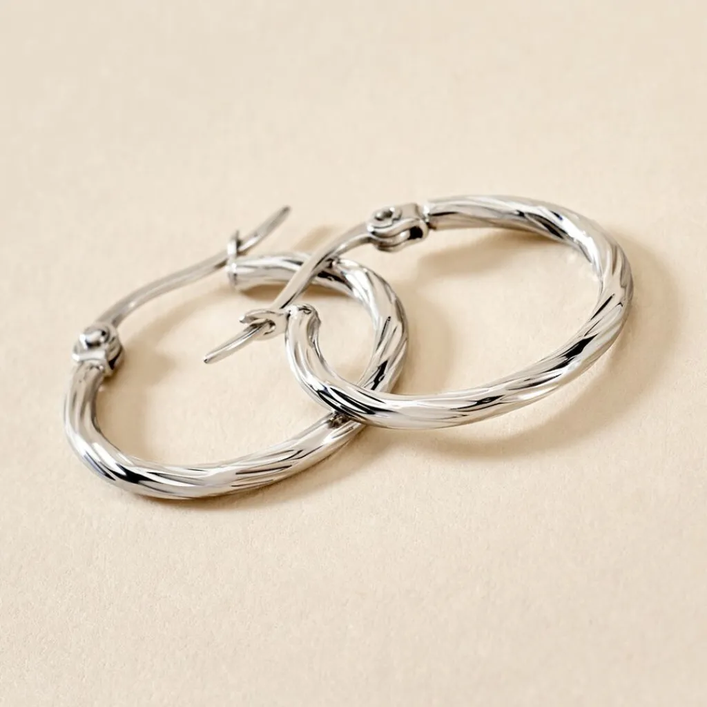 Histoire d'Or Créoles Esaias Acier Blanc Online