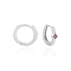 Histoire d'Or Créoles Fane Argent Rhodié Oxyde De Zirconium argent blanc oxyde Online