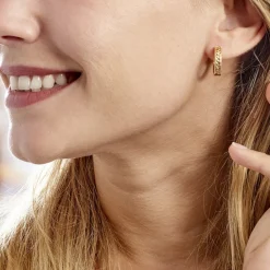 Histoire d'Or Créoles Gaia Plaqué Or Jaune Sale