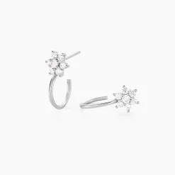 Histoire d'Or Créoles Galliane Argent Blanc Oxyde De Zirconium Sale