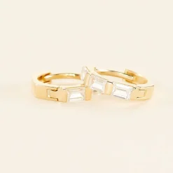 Histoire d'Or Créoles Gatsby Or Jaune Oxydes De Zirconium Sale