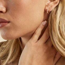 Histoire d'Or Créoles Gianna Plaqué Or Jaune Oxyde De Zirconium plaqué or dore oxyde rose Clearance